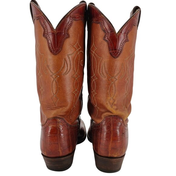 Vintage Justin Men 10.5D Exotic Alligator Belly Leather Cowboy Western Boots USA - Picture 4 of 16